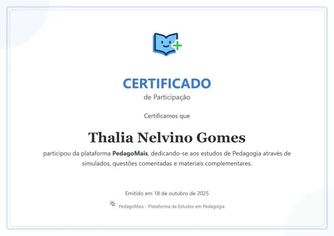 Amostra do Certificado PedagoMais